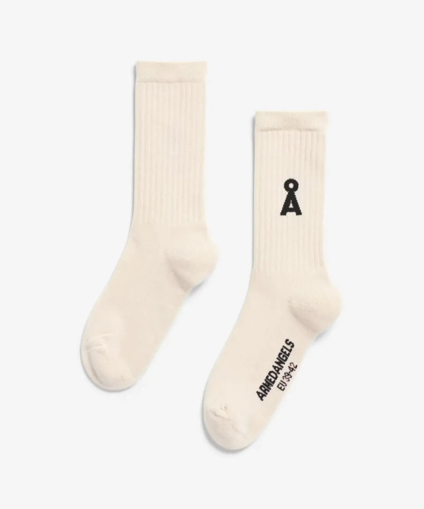 ARMEDANGELS - SAAMUS BOLD Socken • oatmilk - black - Socken - ROSA ECK Concept Store