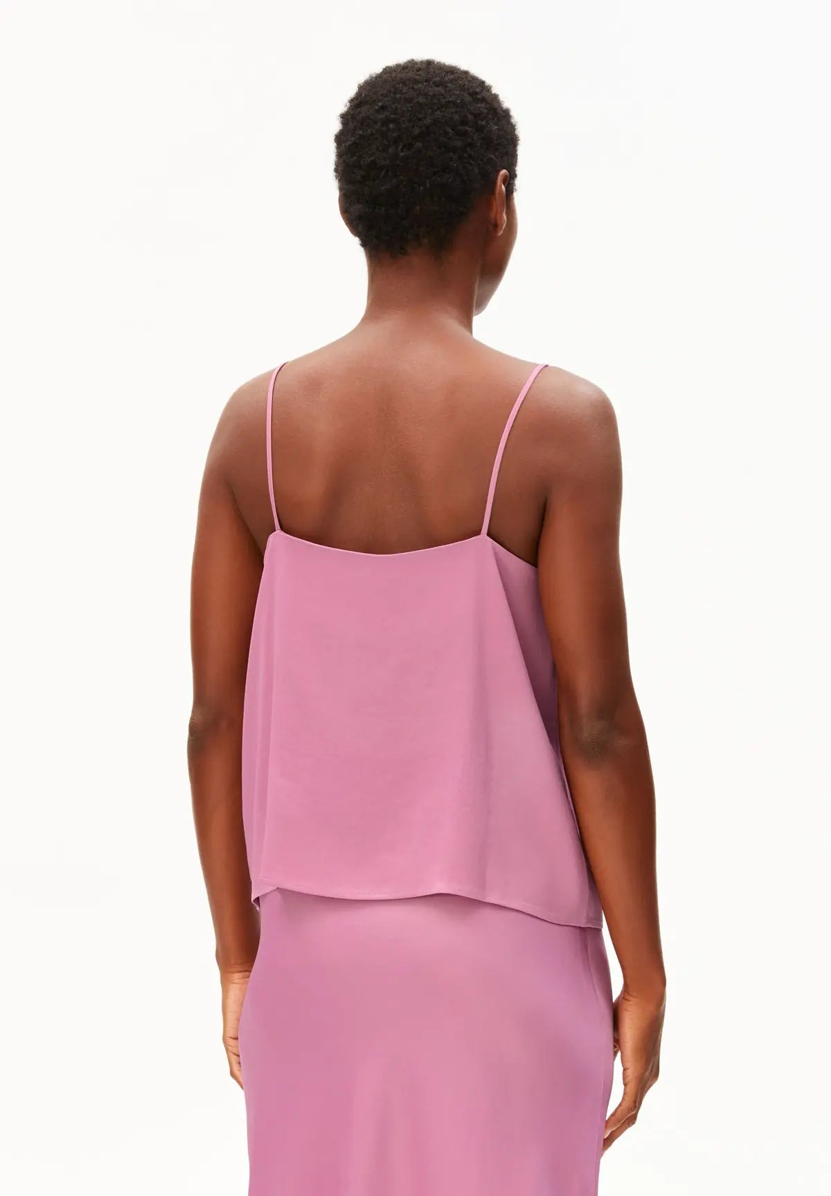 ARMEDANGELS - Satin Top mit Spaghettiträgern • washed berry - ROSA ECK