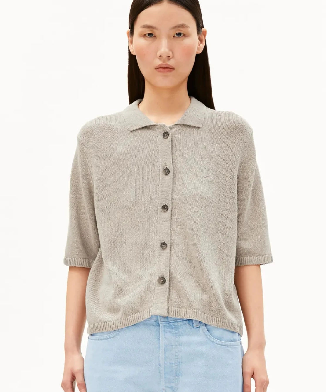 ARMEDANGELS - Strick Cardigan aus Leinenmix • sandstone - ROSA ECK