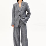 ARMEDANGELS - Tweed Oversized Blazer • mid grey melange-oatmilk - ROSA ECK