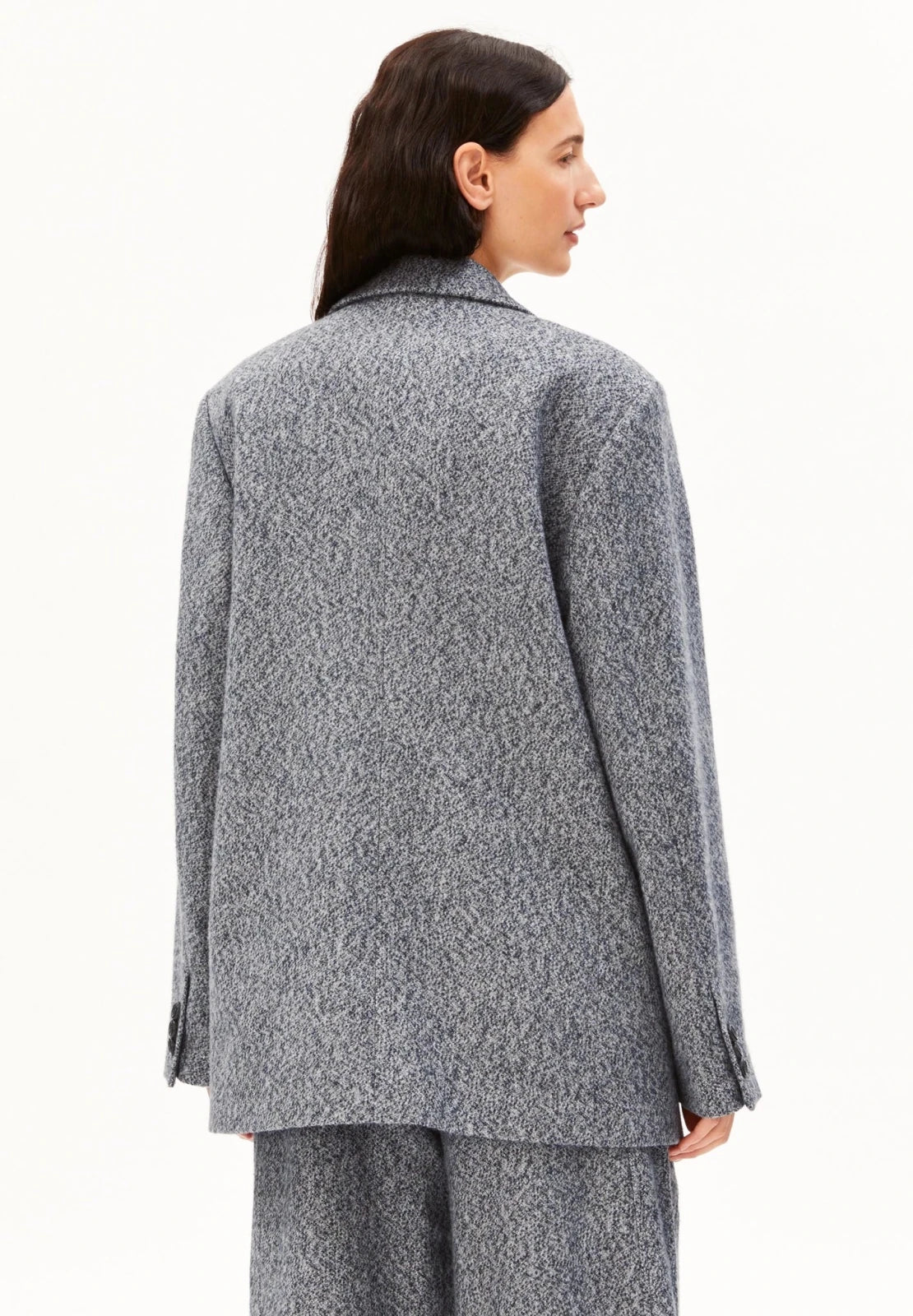 ARMEDANGELS - Tweed Oversized Blazer • mid grey melange-oatmilk - ROSA ECK