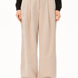 Wide Leg Cord-Bundfaltenhose • soft honey