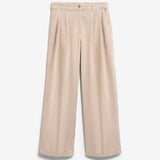 Wide Leg Cord-Bundfaltenhose • soft honey