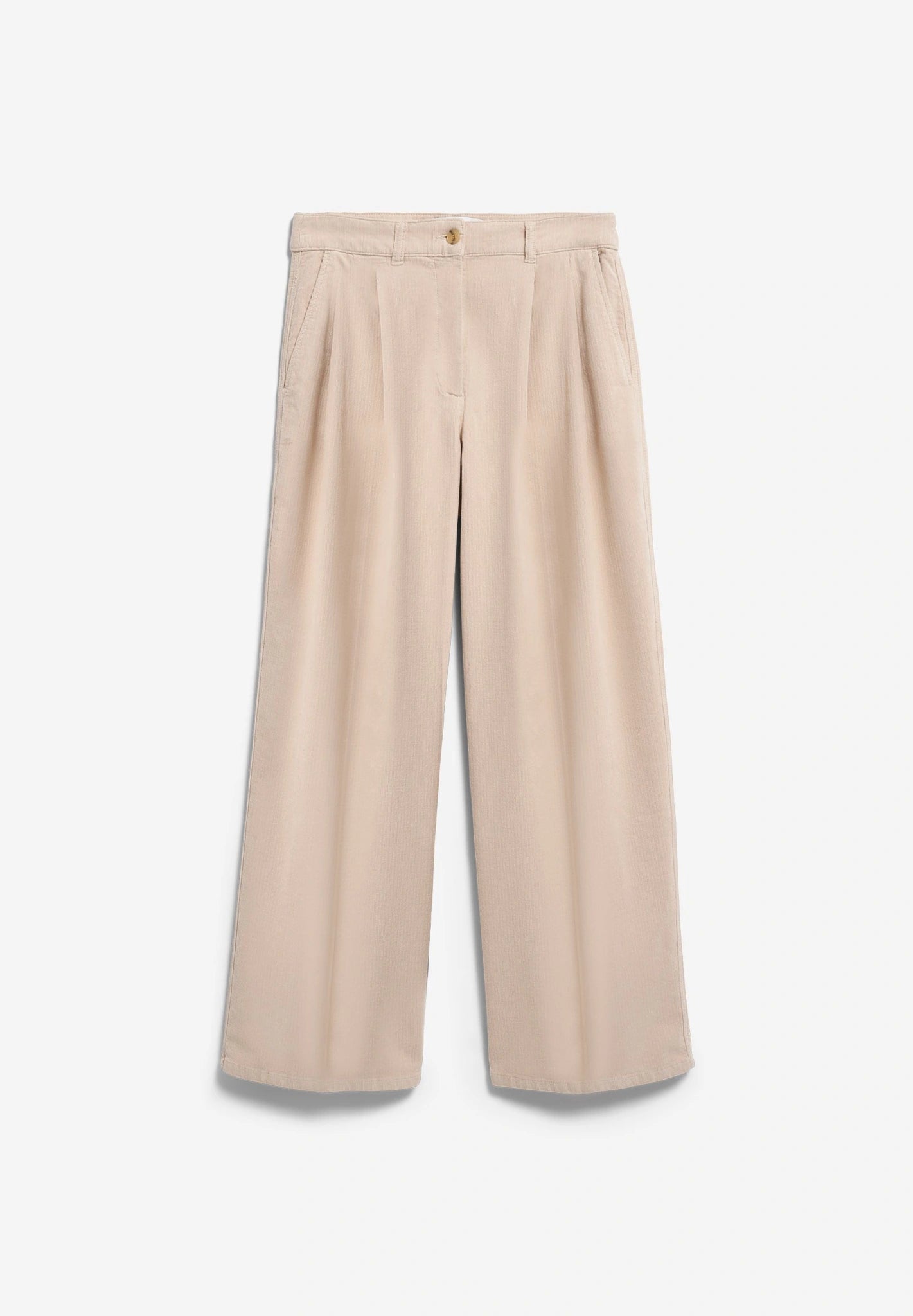 Wide Leg Cord-Bundfaltenhose • soft honey