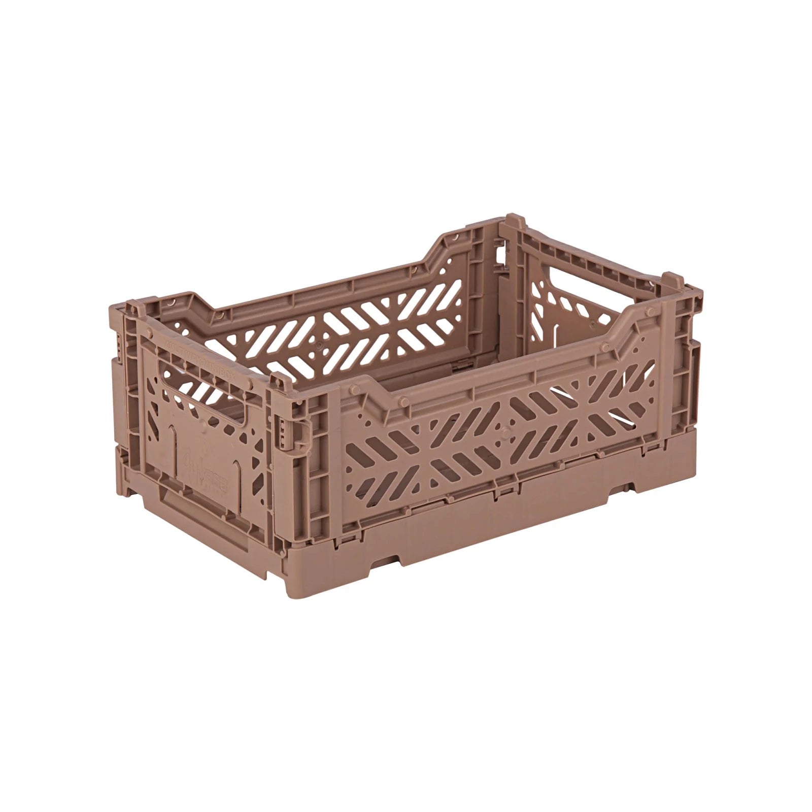 Aykasa Faltkiste Mini in Warm Taupe (Braun), stapelbare Klappbox – ROSA ECK