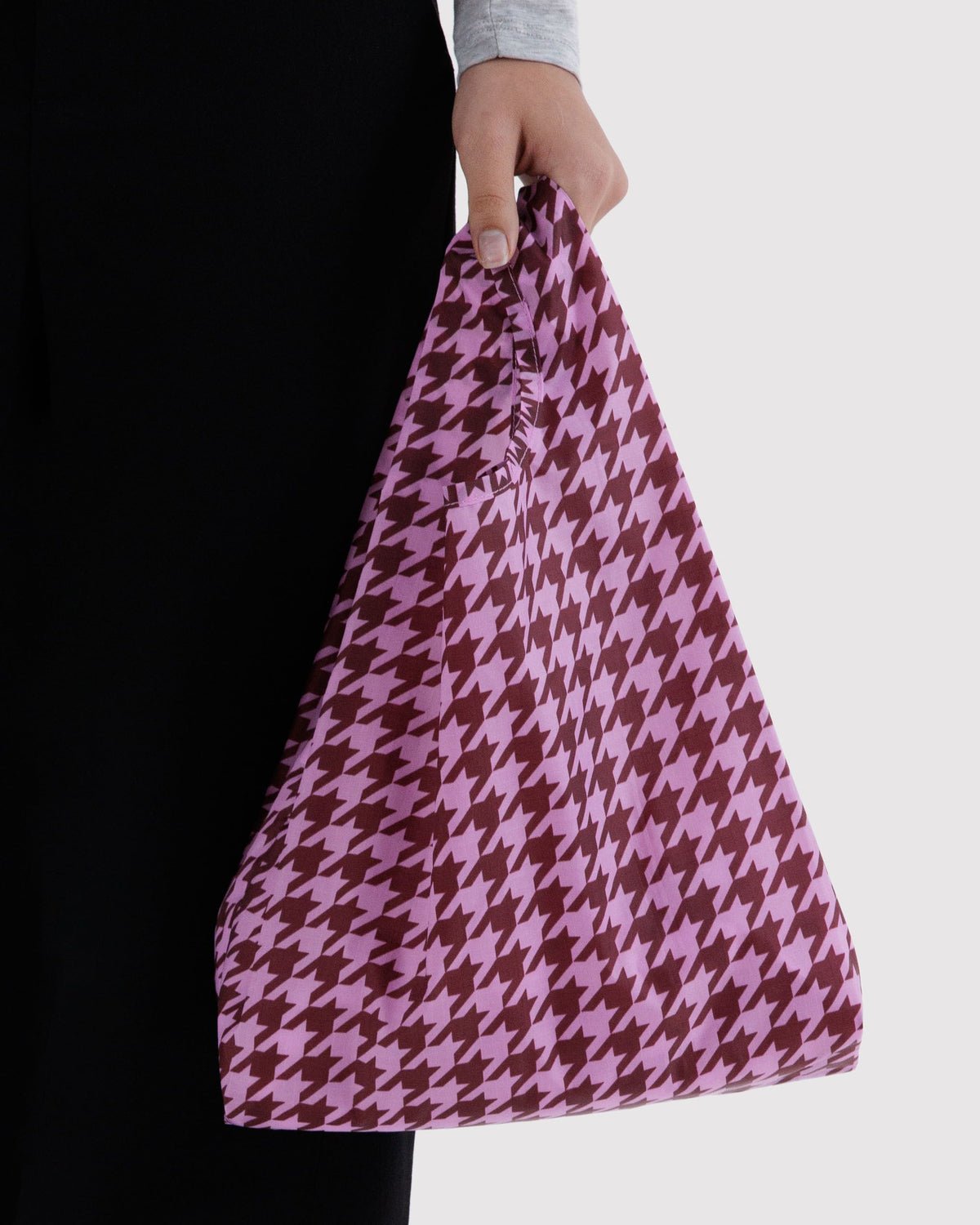BAGGU - BABY BAGGU Einkaufstasche • Pink Houndstooth - ROSA ECK