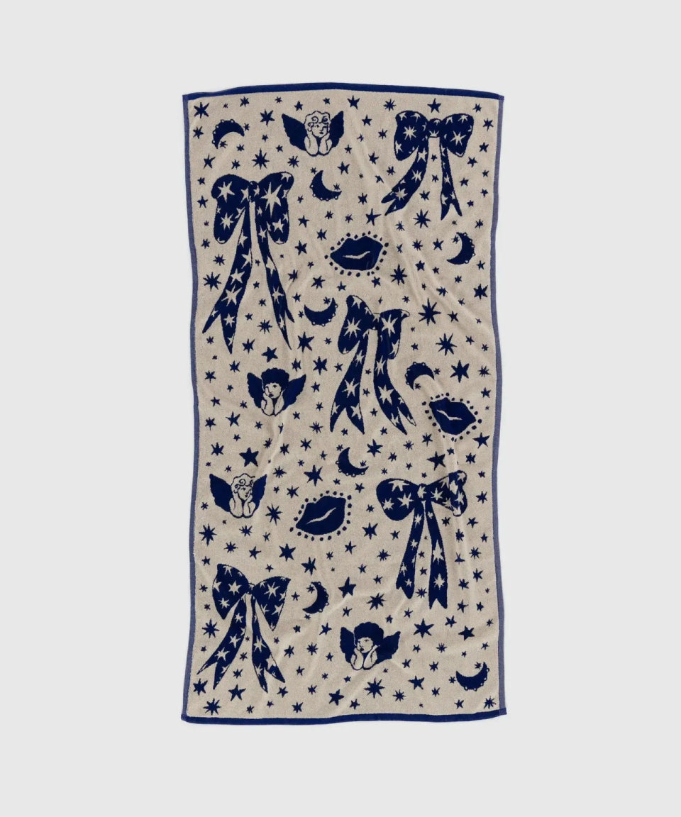 BAGGU - BAGGU Badetuch aus Bio - Baumwolle • Cherub Bows - Handtuch - ROSA ECK Concept Store