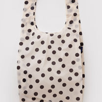 BAGGU - BIG BAGGU Große Einkaufstasche • Cream and Black Polka Dot - ROSA ECK