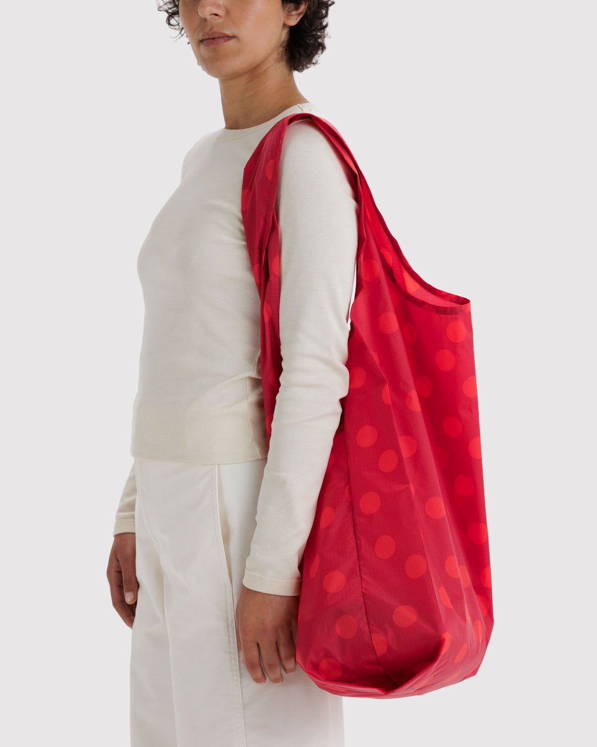 BAGGU - BIG BAGGU Große Einkaufstasche • Red Polka Dot - ROSA ECK