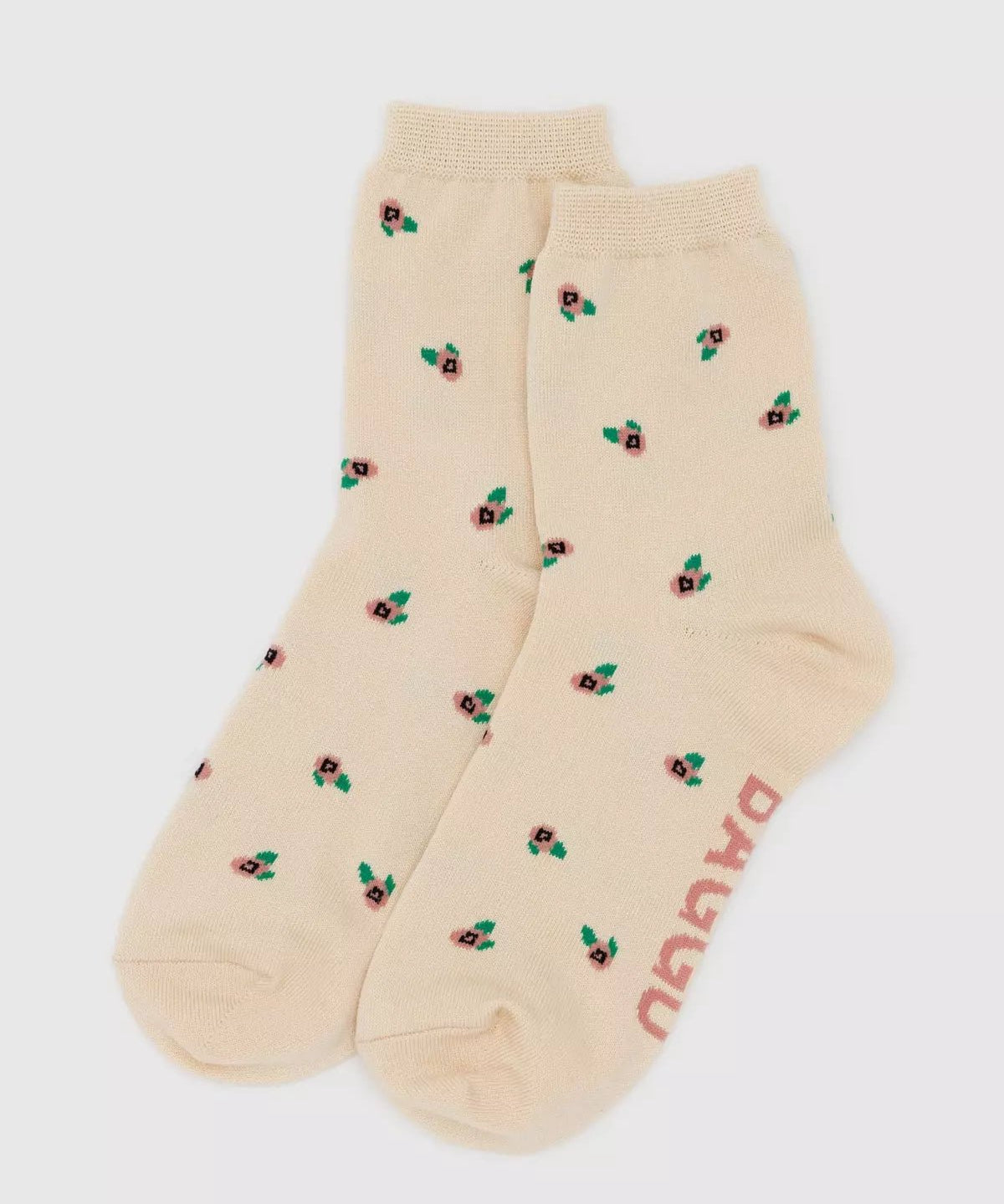 BAGGU - CREW SOCK Socken | Cream Rosette - ROSA ECK - , ,