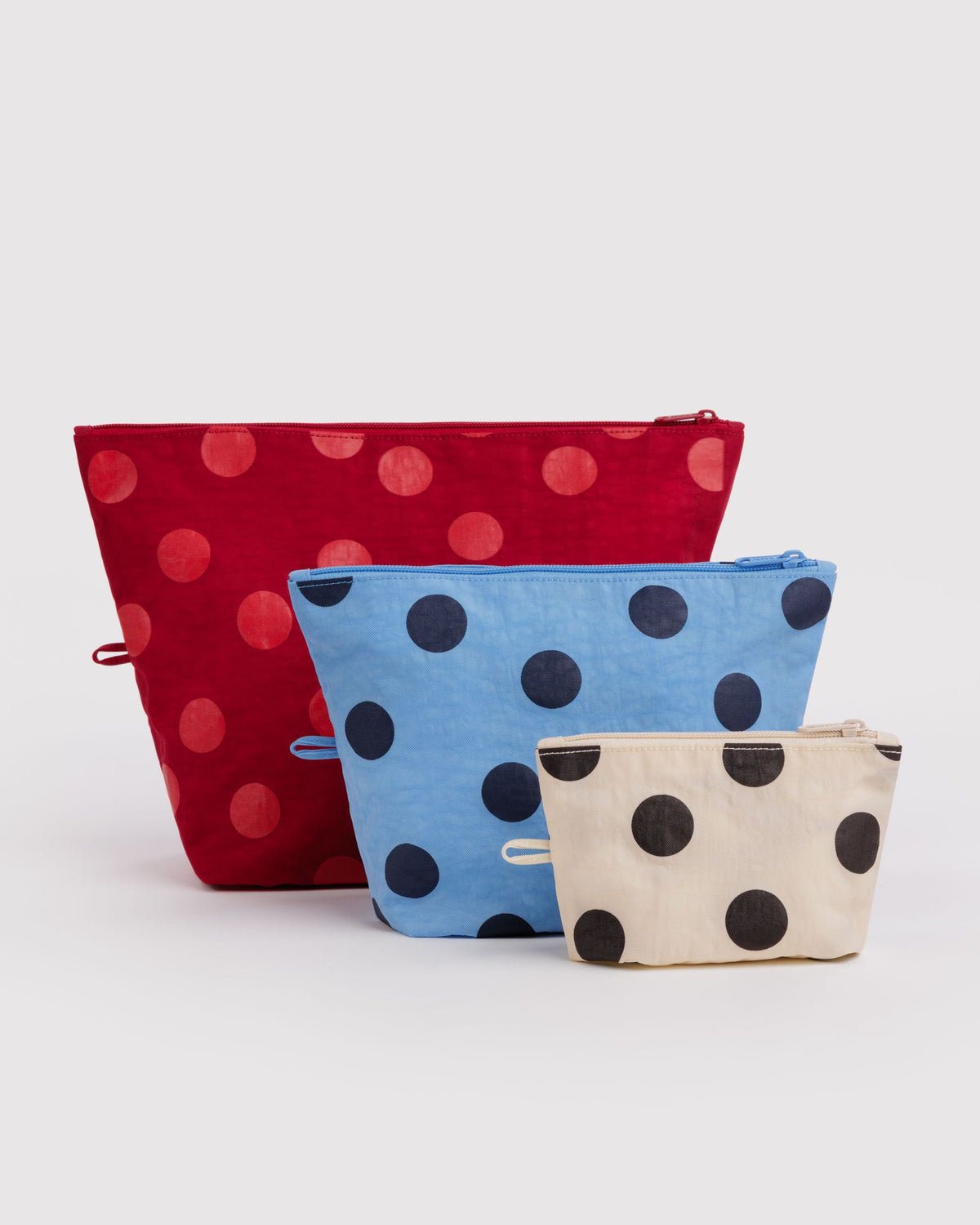 BAGGU - GO POUCH Kulturbeutel (3er-Set) • Polka Dot Mix - ROSA ECK