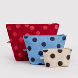 BAGGU - GO POUCH Kulturbeutel (3er-Set) • Polka Dot Mix - ROSA ECK