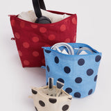 BAGGU - GO POUCH Kulturbeutel (3er-Set) • Polka Dot Mix - ROSA ECK