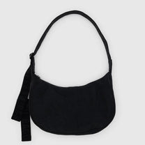 BAGGU - Medium Nylon Crescent Bag Umhängetasche • Black - ROSA ECK