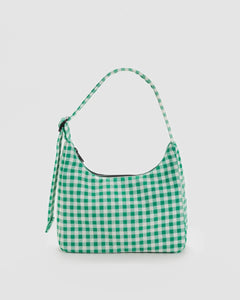 BAGGU - MINI NYLON SHOULDER BAG Schultertasche • Green Gingham - Schultertasche - ROSA ECK Concept Store