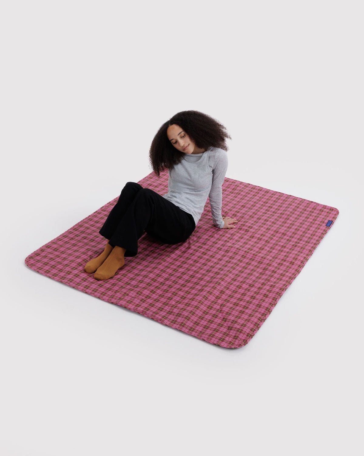 BAGGU - Picknickdecke • Azalea Pink Tartan - ROSA ECK