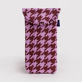 BAGGU - PUFFY Brillenetui • Pink Houndstooth - ROSA ECK