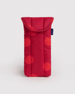 BAGGU - PUFFY Brillenetui • Red Polka Dot - ROSA ECK