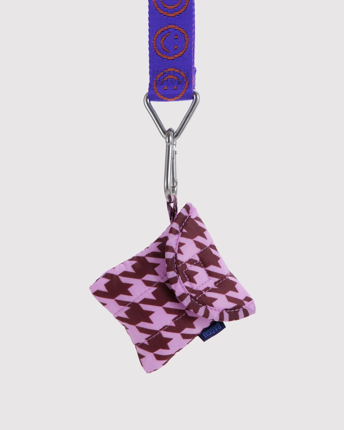 BAGGU - PUFFY Kopfhörer-Etui • Pink Houndstooth - ROSA ECK