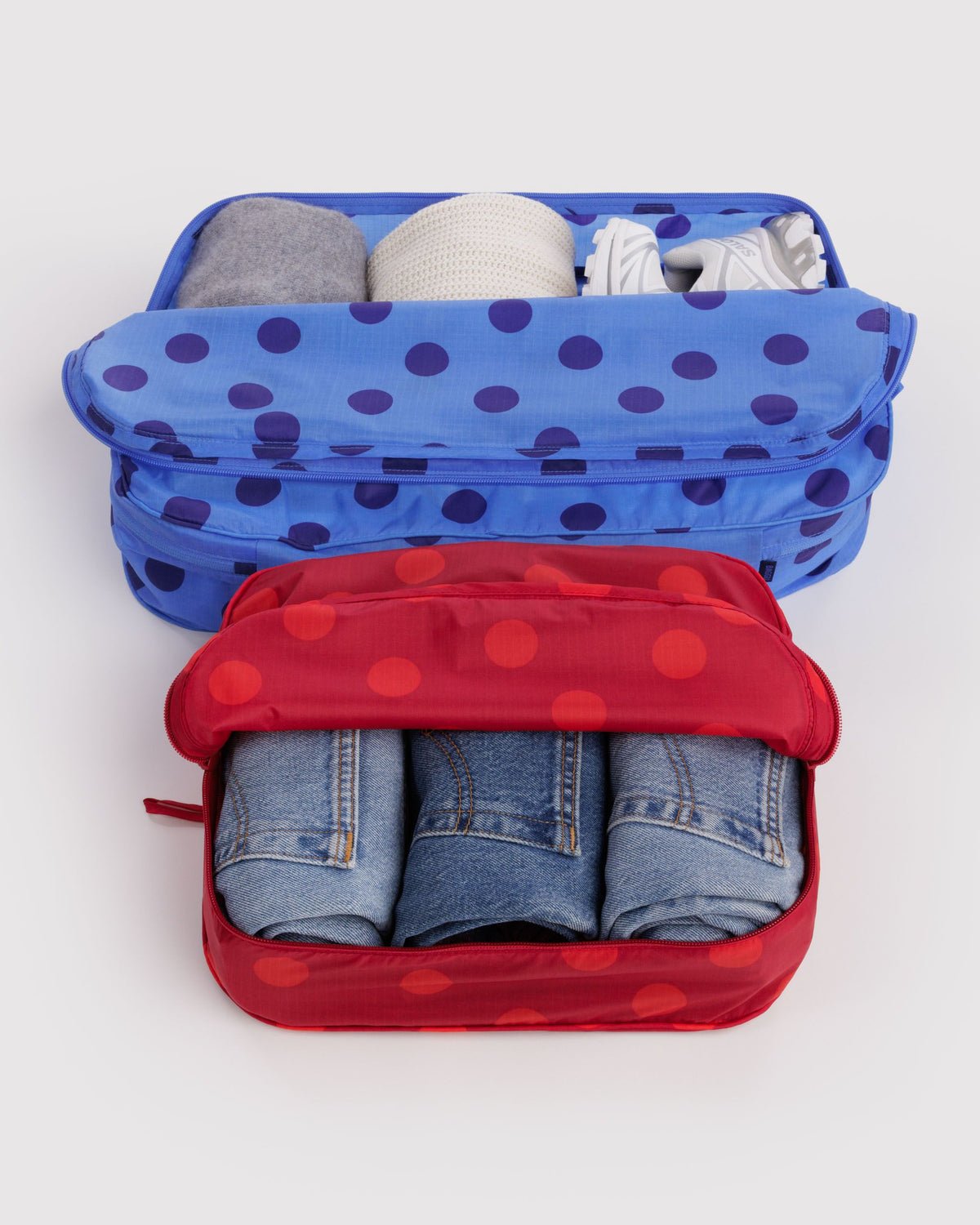 BAGGU - Reisetaschen-Organizer (2er-Set) • Polka Dot Mix - ROSA ECK