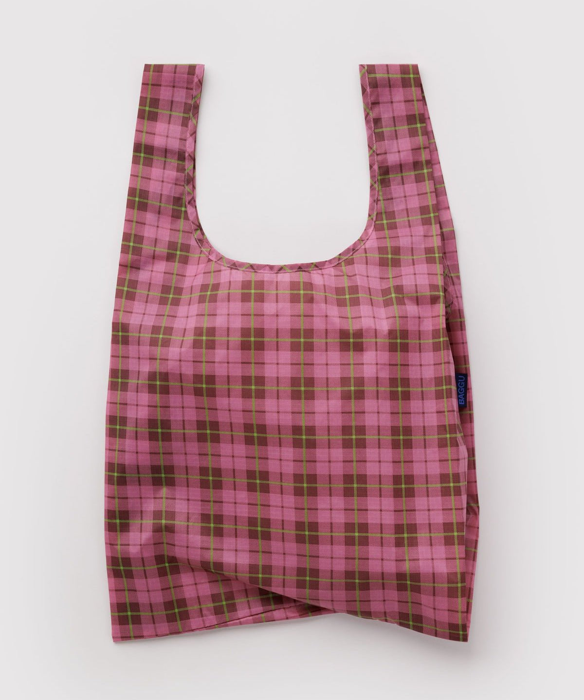 BAGGU - STANDARD BAGGU Einkaufstasche • Azalea Pink Tartan - ROSA ECK
