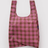 BAGGU - STANDARD BAGGU Einkaufstasche • Azalea Pink Tartan - ROSA ECK