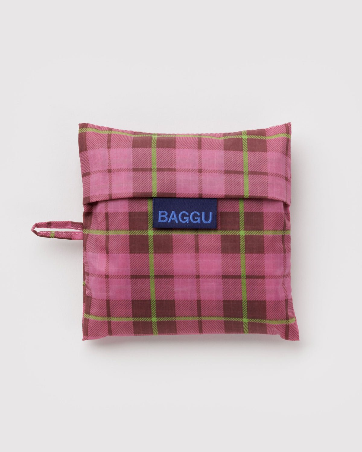 BAGGU - STANDARD BAGGU Einkaufstasche • Azalea Pink Tartan - ROSA ECK