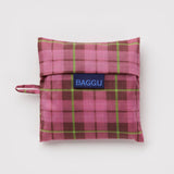 BAGGU - STANDARD BAGGU Einkaufstasche • Azalea Pink Tartan - ROSA ECK