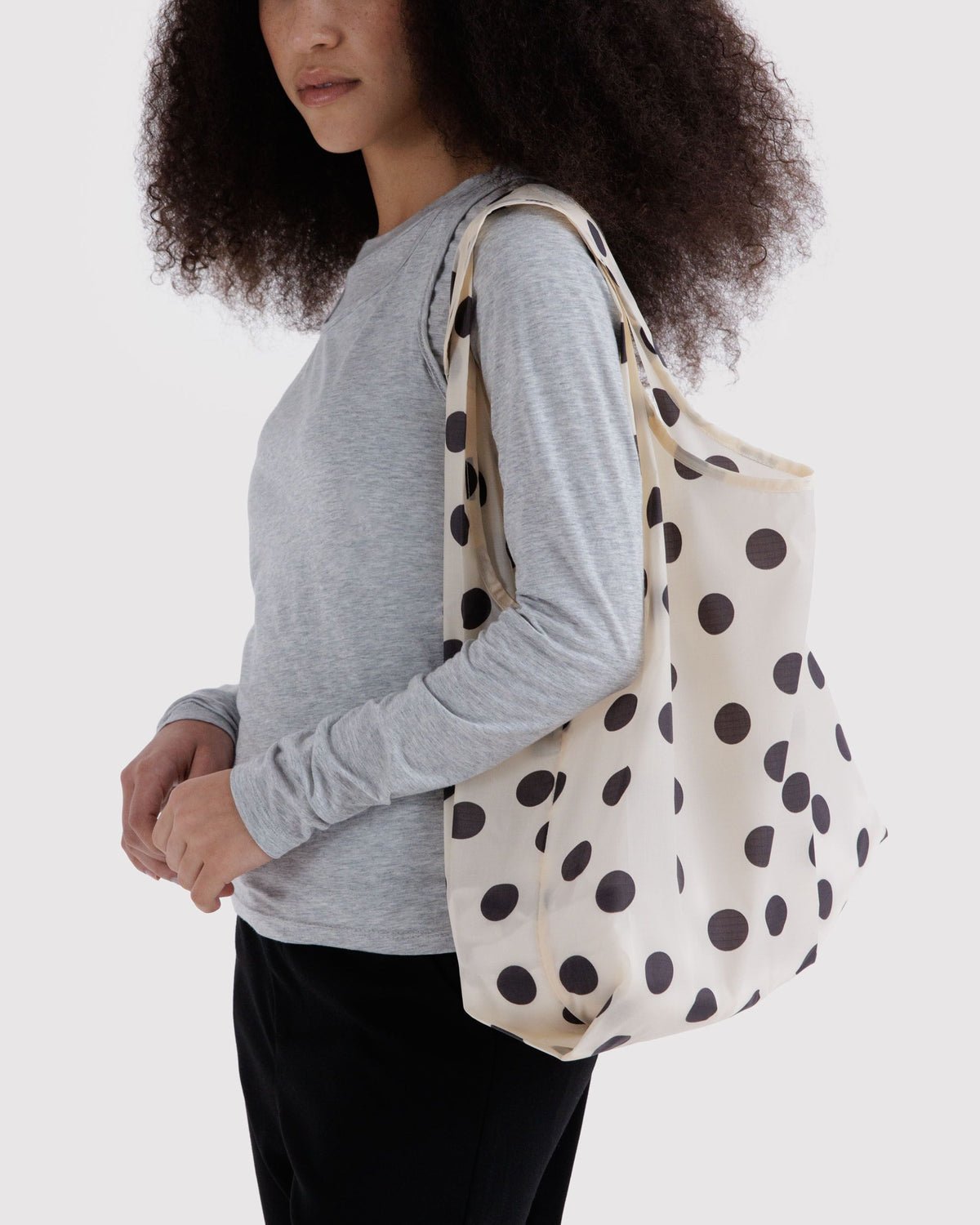 BAGGU - STANDARD BAGGU Einkaufstasche • Cream and Black Polka Dot - ROSA ECK