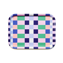 BLU KAT - CHECKER MIX Serviertablett (27 x 20 cm) • Grass/Pink - ROSA ECK