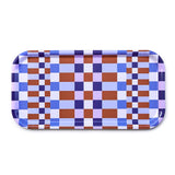 BLU KAT - CHECKER MIX Serviertablett (43 x 22 cm) • Caramel/Sky - Serviertablett - ROSA ECK