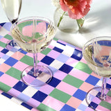 BLU KAT - CHECKER MIX Serviertablett (43 x 22 cm) • Grass/Pink - ROSA ECK
