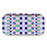 BLU KAT - CHECKER MIX Serviertablett (43 x 22 cm) • Grass/Pink - ROSA ECK