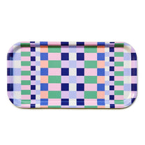 BLU KAT - CHECKER MIX Serviertablett (43 x 22 cm) • Grass/Pink - ROSA ECK