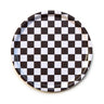 BLU KAT - CHECKER Rundes Serviertablett (⌀ 31 cm) • Espresso/Creme - Serviertablett - ROSA ECK