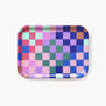 BLU KAT - CHECKER Serviertablett (27 x 20 cm) Buntes Karomuster - ROSA ECK - Bunt, ,