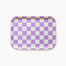 BLU KAT - CHECKER Serviertablett (27 x 20 cm) | Butter/Lavendel - ROSA ECK - Holz, Lila,