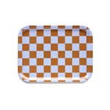 BLU KAT - CHECKER Serviertablett (27 x 20 cm) | Caramel - ROSA ECK - Braun, ,