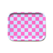 BLU KAT - CHECKER Serviertablett (27 x 20 cm) • Fuchsia/Sky - ROSA ECK