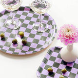 BLU KAT - CHECKER Serviertablett (27 x 20 cm) | Lila/Olive - ROSA ECK - Grün, Lila,