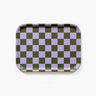 BLU KAT - CHECKER Serviertablett (27 x 20 cm) | Lila/Olive - ROSA ECK - Grün, Lila,