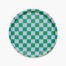 BLU KAT - CHECKER Serviertablett (⌀ 31 cm) | Grün/Blau - ROSA ECK - Blau, Grün, Holz