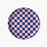 BLU KAT - CHECKER Serviertablett (⌀ 31 cm) | Indigo/Mandel - ROSA ECK - Blau, Lila,