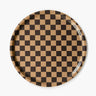 BLU KAT - CHECKER Serviertablett (⌀ 38 cm) | Chocolate/Gold - ROSA ECK - Braun, Rund,