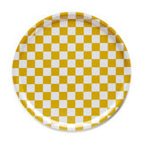 BLU KAT - CHECKER Serviertablett (⌀ 38 cm) | Mustard - ROSA ECK - Gelb, ,