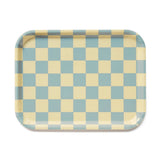 BLU KAT - LEMON SEAFOAM CHECKER Serviertablett rechteckig (27 × 20 cm) - Serviertablett - ROSA ECK Concept Store