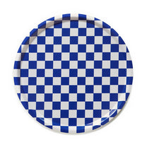 BLU KAT - SEA SALT CHECKER Rundes Serviertablett (⌀ 38 cm) - Serviertablett - ROSA ECK Concept Store