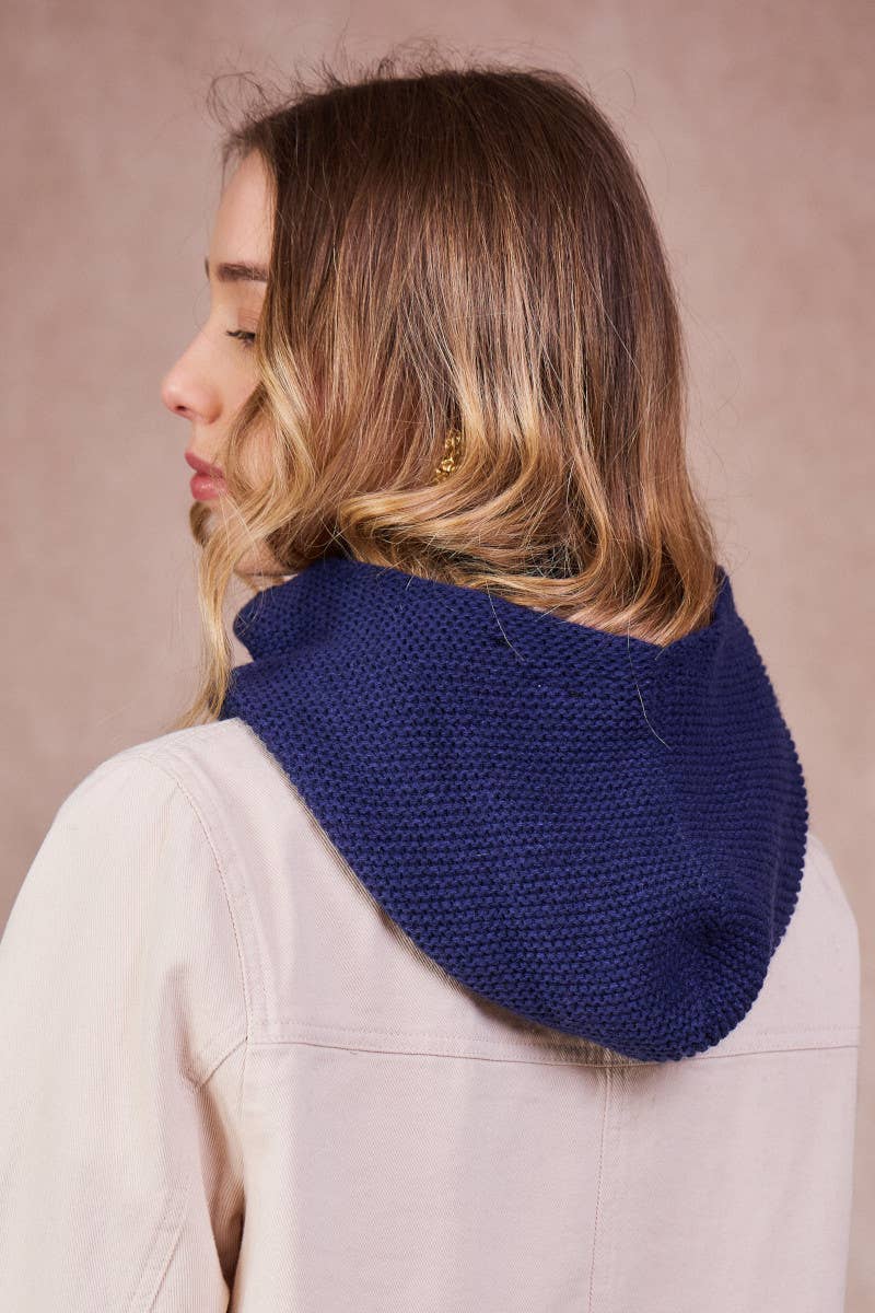 Calie Paris - Kapuzenschal • Navy Blau - ROSA ECK