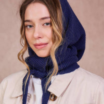 Calie Paris - Kapuzenschal • Navy Blau - ROSA ECK