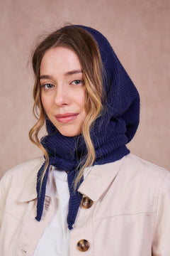 Calie Paris - Kapuzenschal • Navy Blau - ROSA ECK